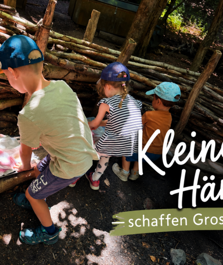 Waldspielgruppenkinder am Filzen
